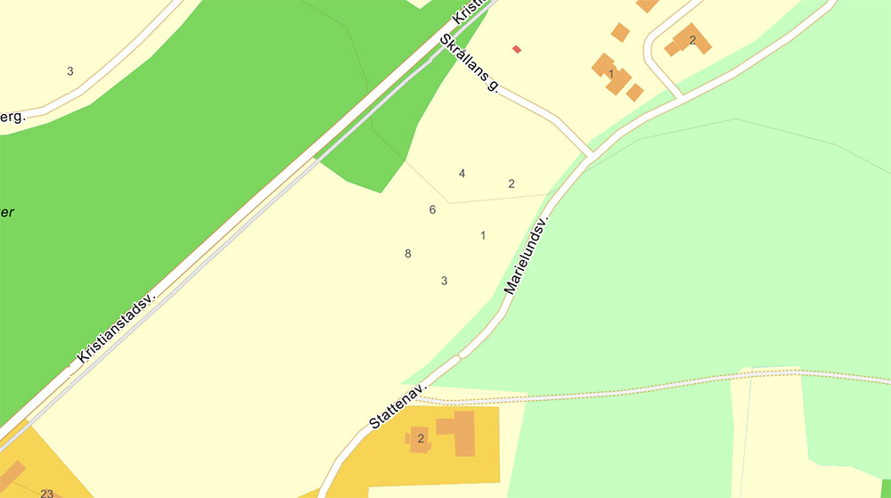 Karta från Eniro över området